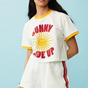 **NWT** le cafe noir studio - Sunny Side Up Cropped Tee